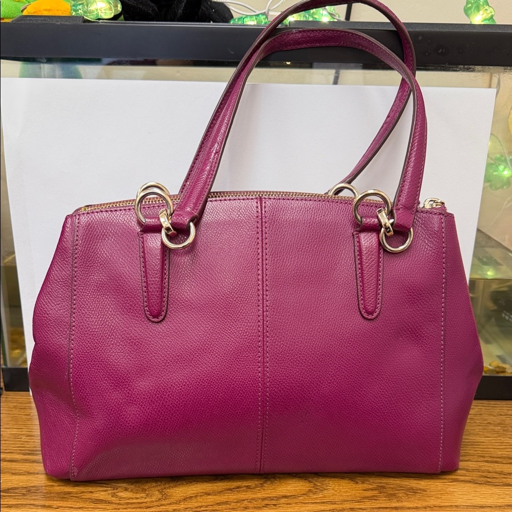 Women's Magenta Satchel with Coach Emblem - Picture 2 of 8